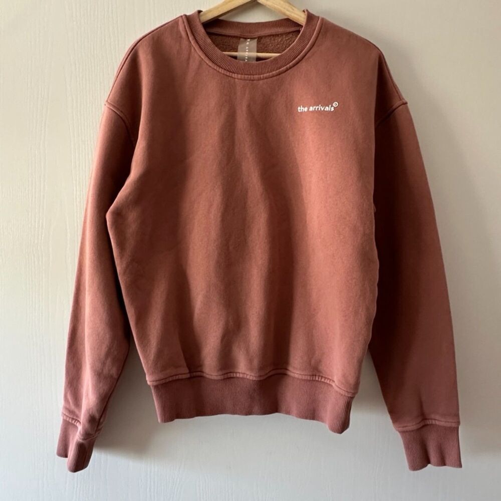 The Arrivals Studio Crewneck Sweater Sweatshirt Drop Shoulder Pink Size Small